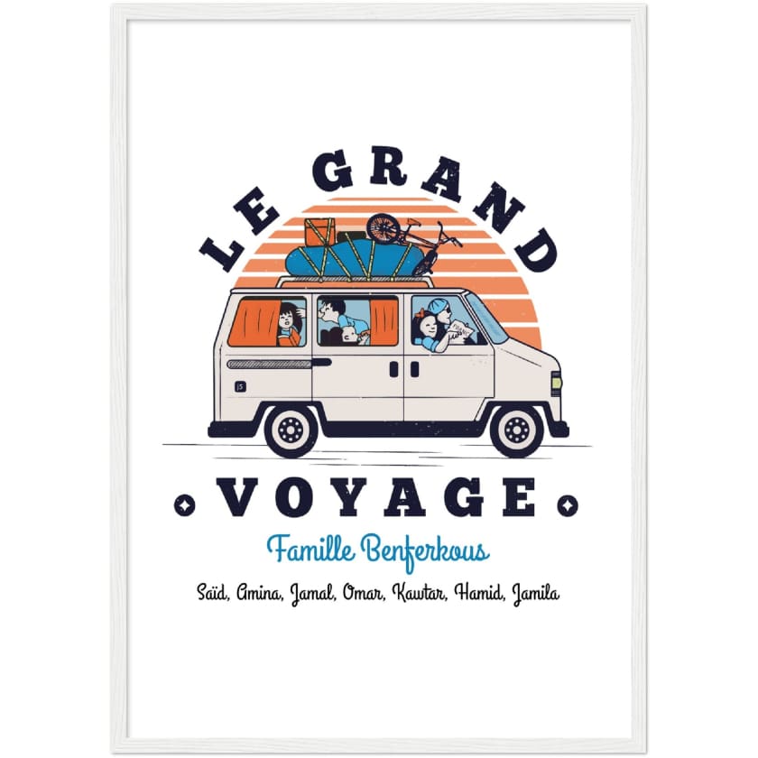 Poster personnalisé Le Grand Voyage au Bled encadré en bois