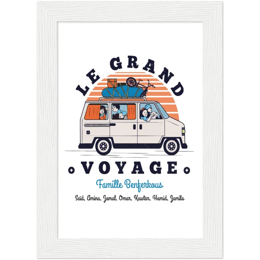 Poster personnalisé Le Grand Voyage au Bled encadré en bois