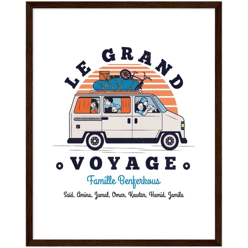 Poster personnalisé Le Grand Voyage au Bled encadré en bois