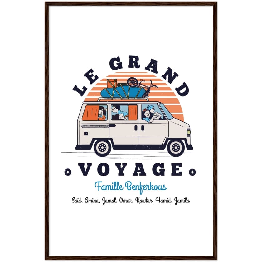 Poster personnalisé Le Grand Voyage au Bled encadré en bois