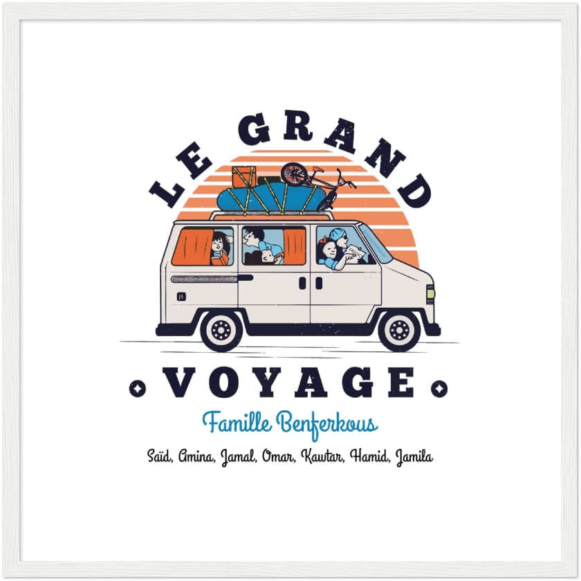 Poster personnalisé Le Grand Voyage au Bled encadré en bois