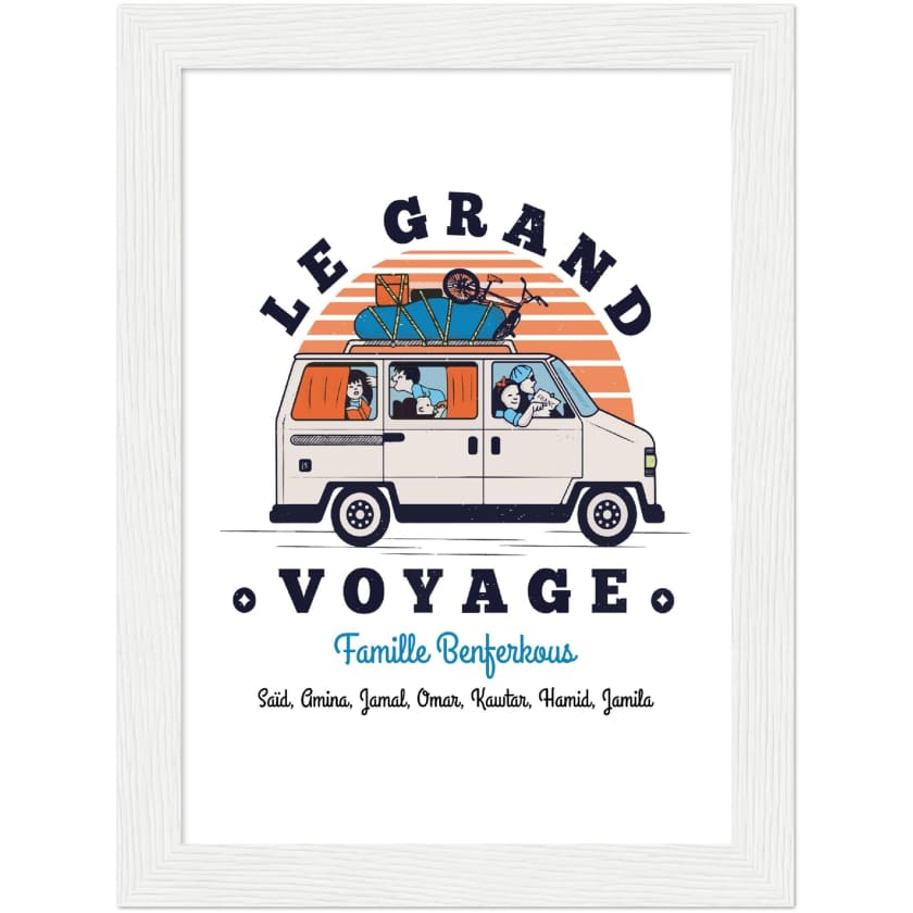 Poster personnalisé Le Grand Voyage au Bled encadré en bois