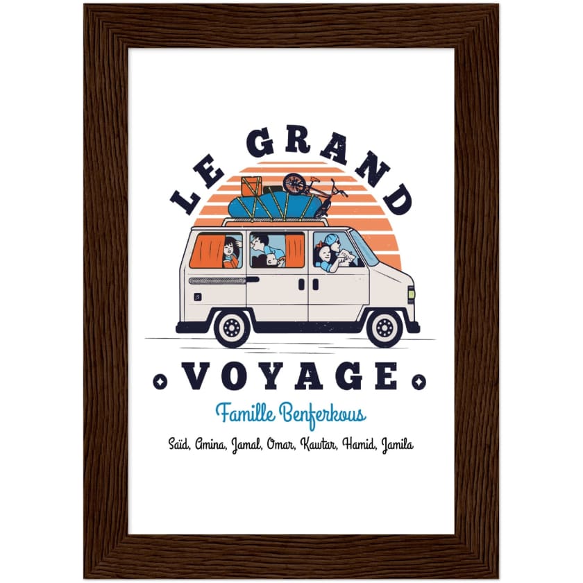Poster personnalisé Le Grand Voyage au Bled encadré en bois