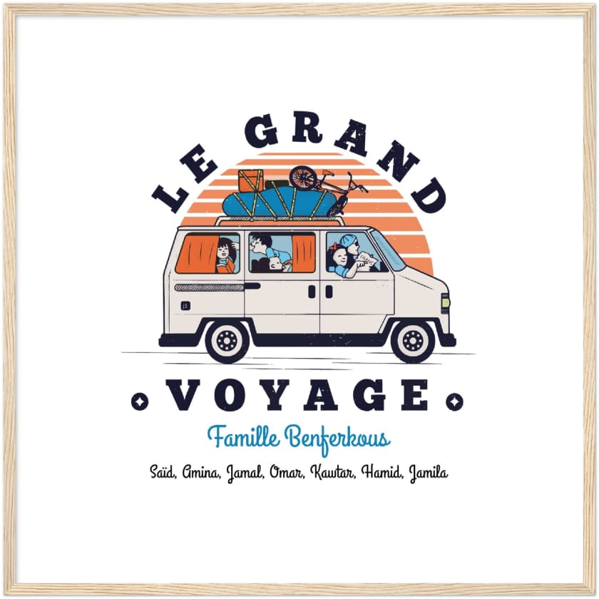 Poster personnalisé Le Grand Voyage au Bled encadré en bois