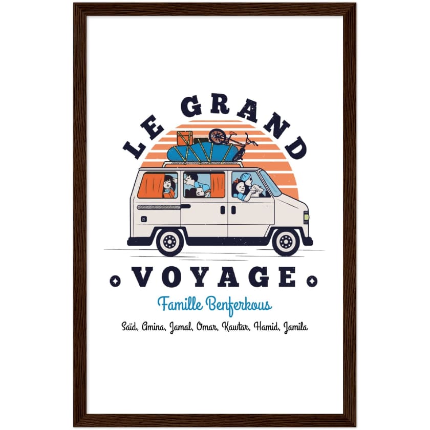 Poster personnalisé Le Grand Voyage au Bled encadré en bois
