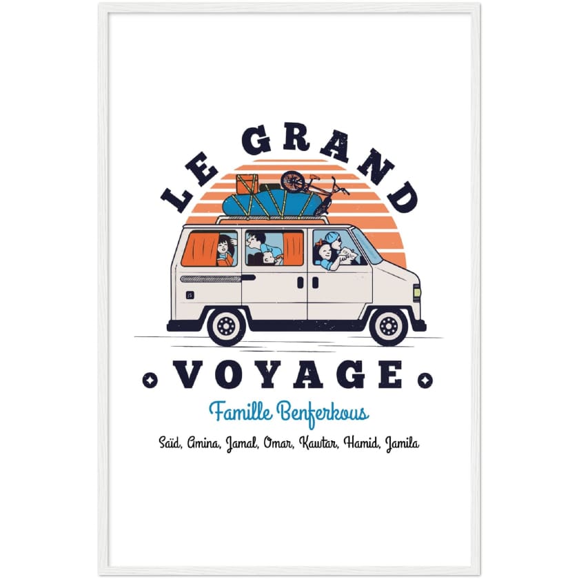 Poster personnalisé Le Grand Voyage au Bled encadré en bois