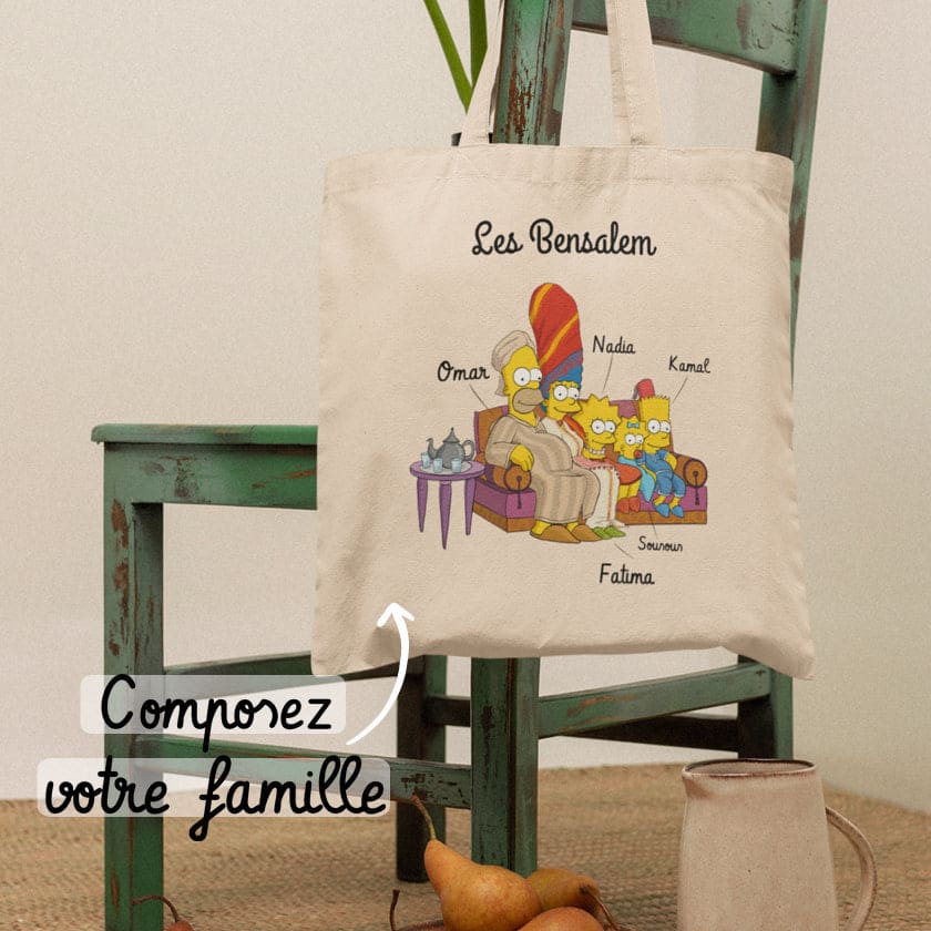 Sac fourre-tout Tote bag personnalisé Famille Marocaine