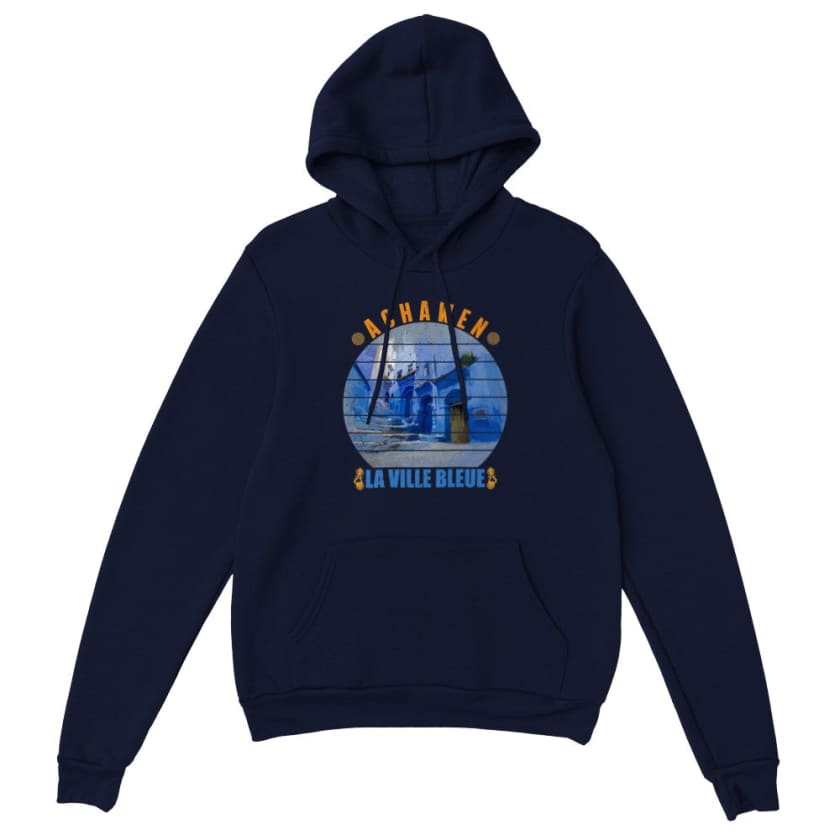 Sweat à capuche Achawen la ville bleue Maroc - Navy / S - 