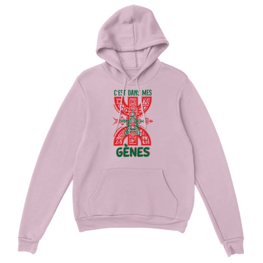Sweat à Capuche Bérbère c’est dans mes gènes - light pink / 
