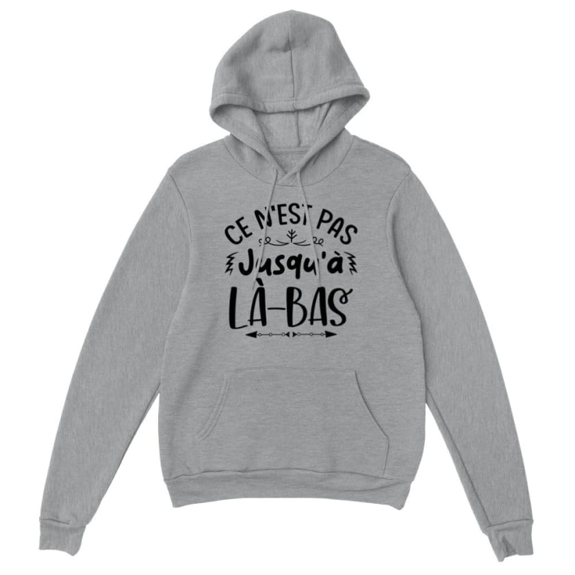 Sweat à capuche ce n’est pas jusqu’à là-bas - Gris sports / 