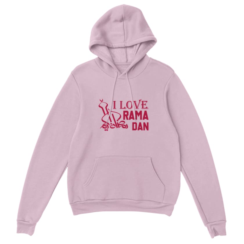 Sweat à capuche I love Ramadan - light pink / S - Print 