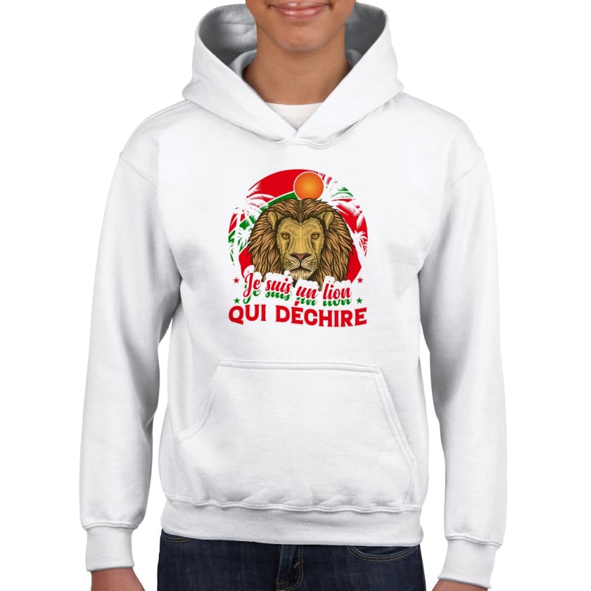 Sweat à capuche Je suis un Lion qui déchire enfant | Gelato