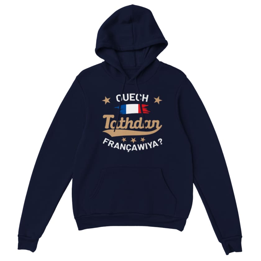 Sweat à Capuche Ouech Tathdar Françawiya - Navy / S - Print 