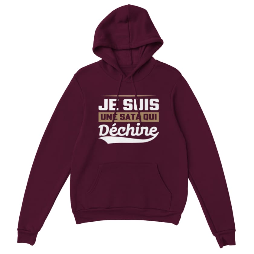 Sweat à capuche Sata qui déchire - Maroon / S - Print 