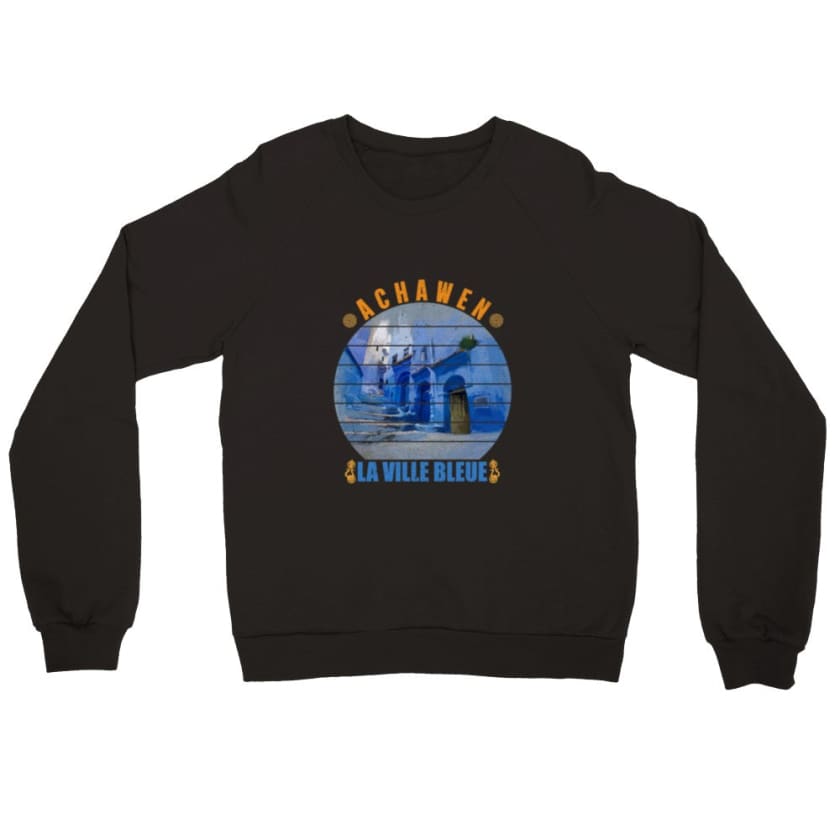Sweat Achawen la ville bleue Maroc - Black / S - Print 
