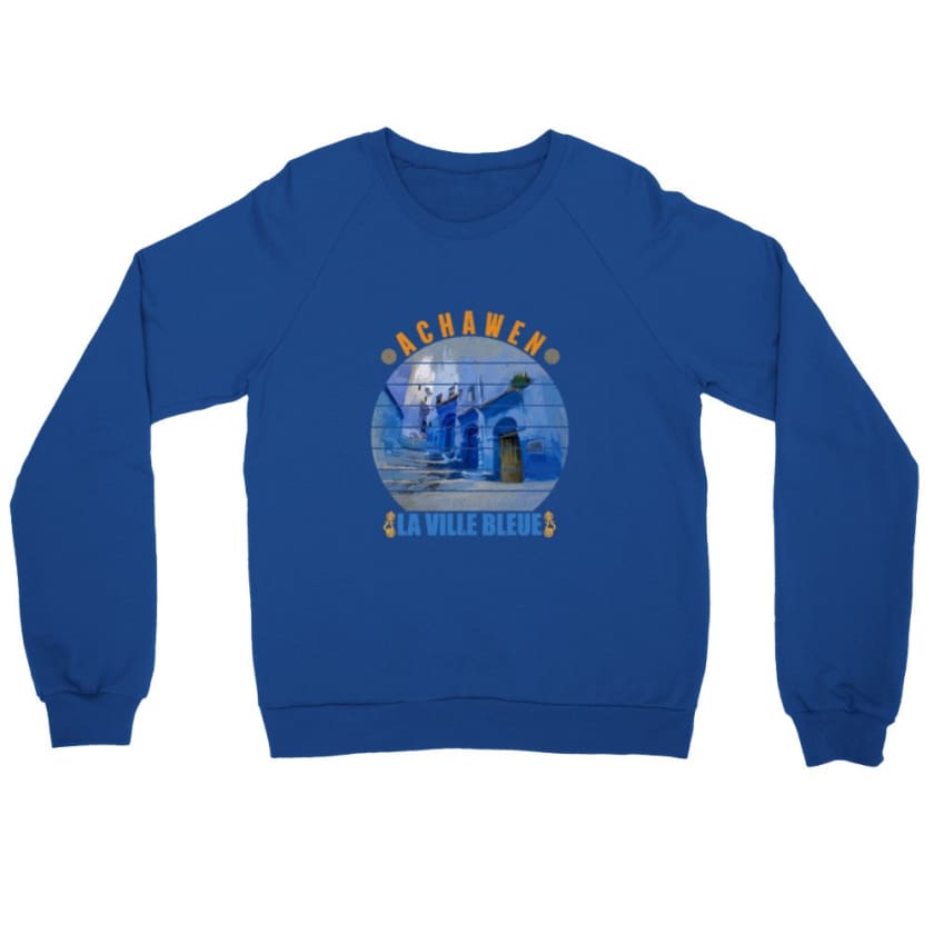 Sweat Achawen la ville bleue Maroc - Royal / S - Print 