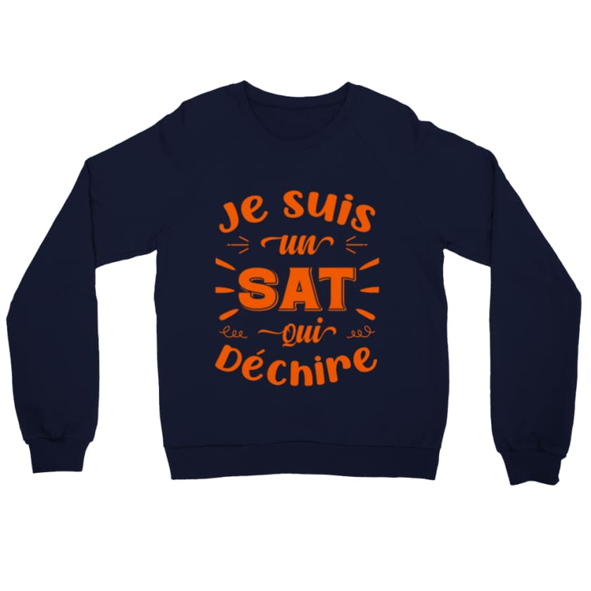 Sweat Maroc je suis un sat qui déchire - Navy / S - Print 
