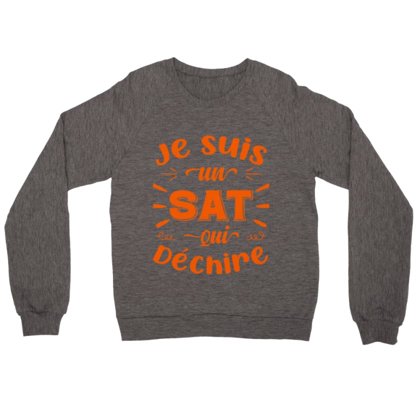 Sweat Maroc je suis un sat qui déchire - Charcoal Heather / 
