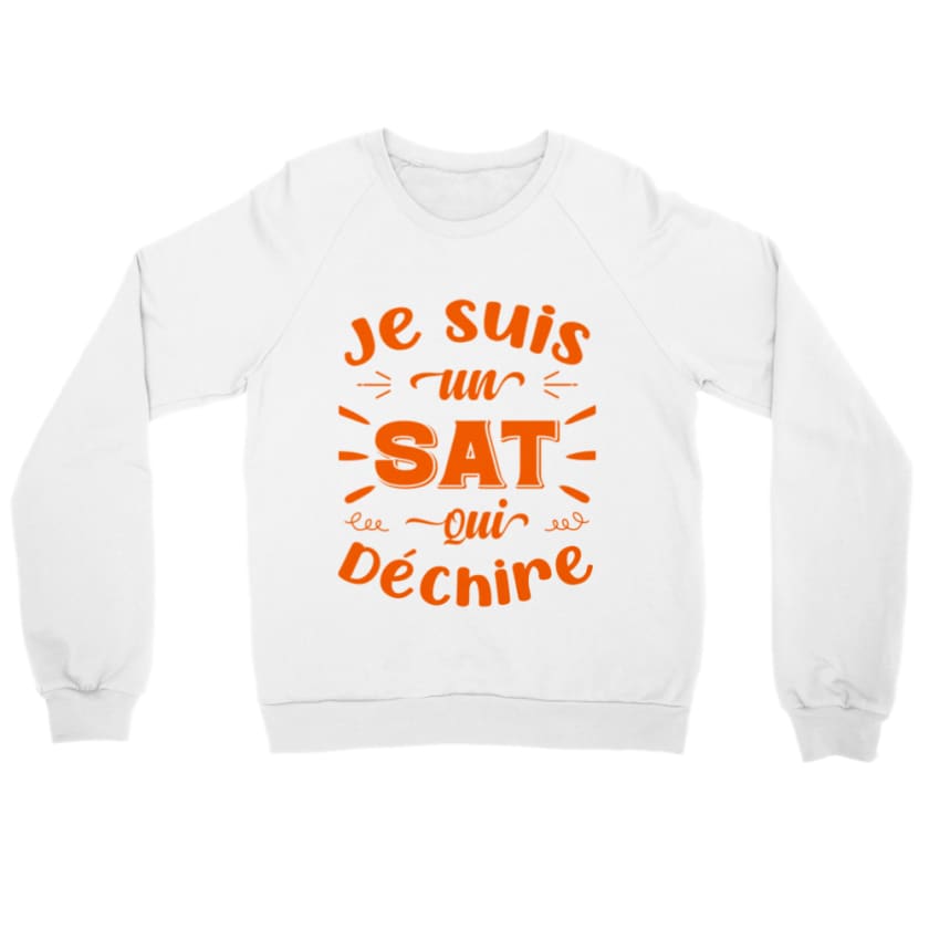 Sweat Maroc je suis un sat qui déchire - White / S - Print 