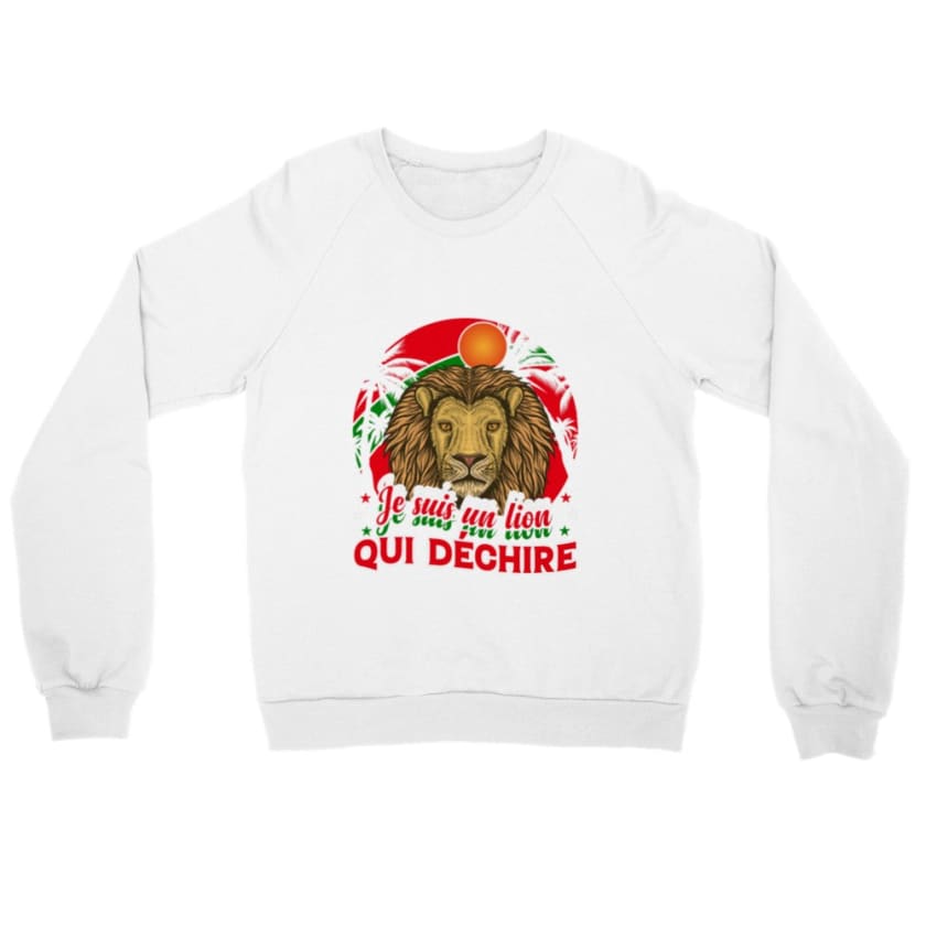 Sweatshirt je suis un lion qui déchire - White / S - Print 
