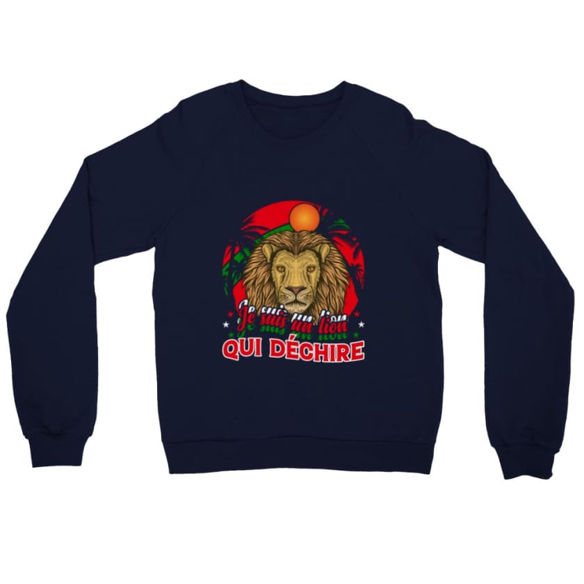 Sweatshirt je suis un lion qui déchire - Navy / S - Print 