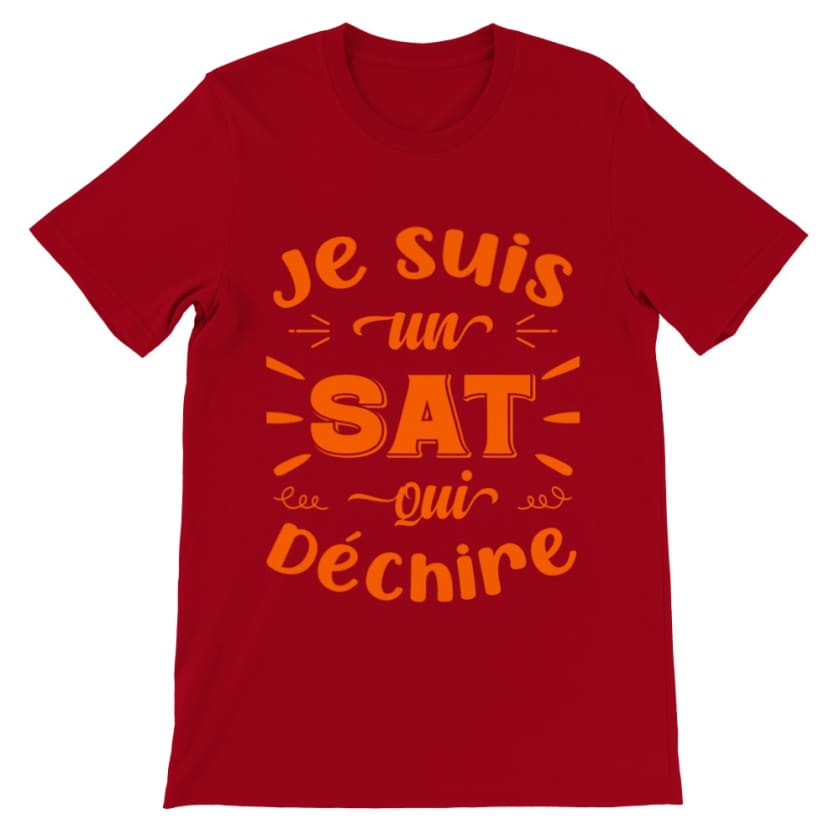 T shirrt maroc je suis un sat qui déchire - Red / S - Print 