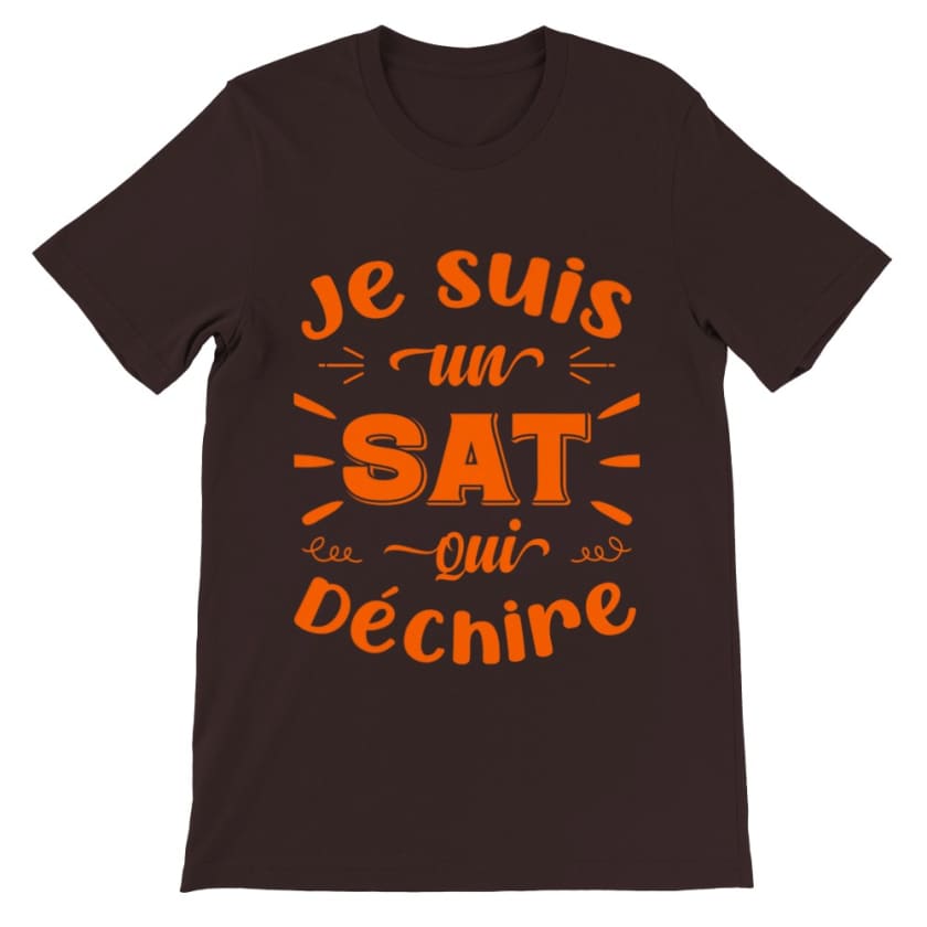 T shirrt maroc je suis un sat qui déchire - Brown / S - 