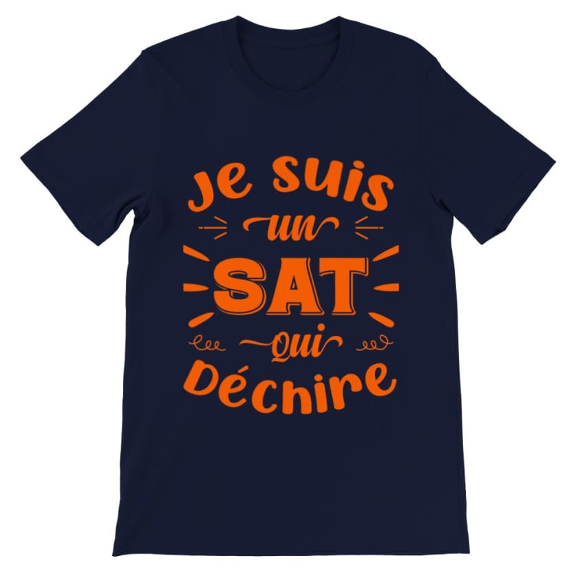 T shirrt maroc je suis un sat qui déchire - Navy / S - Print