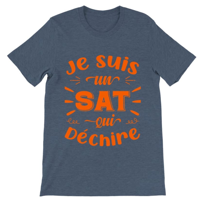 T shirrt maroc je suis un sat qui déchire - Heather Navy / S