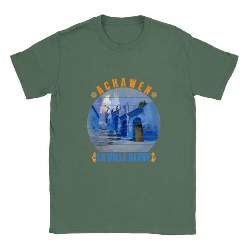 T-shirt Achawen la ville bleue Maroc - Vert militaire / S - 