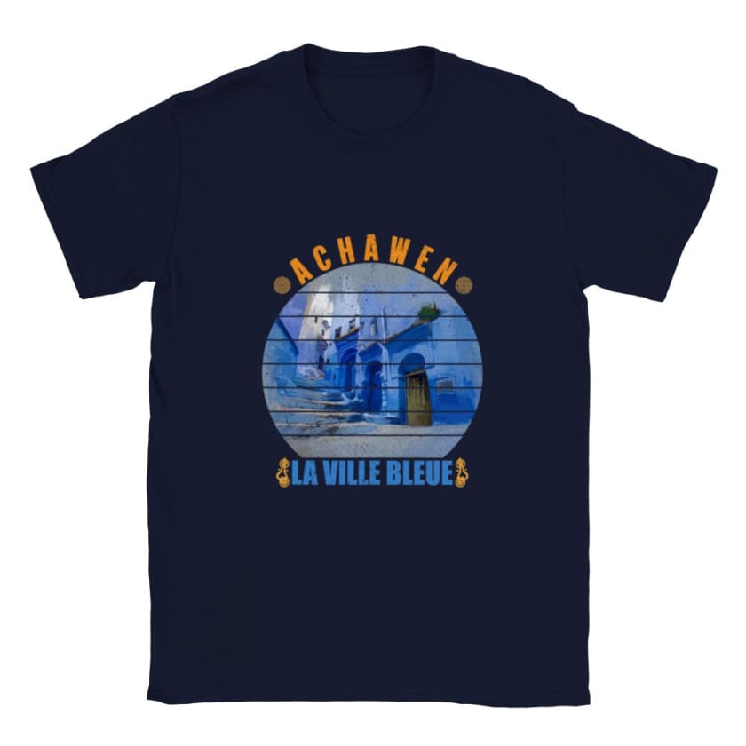 T-shirt Achawen la ville bleue Maroc - Bleu marine / S - 