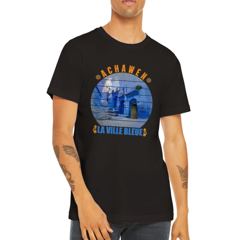 T-shirt Achawen la ville bleue Maroc - Print Material