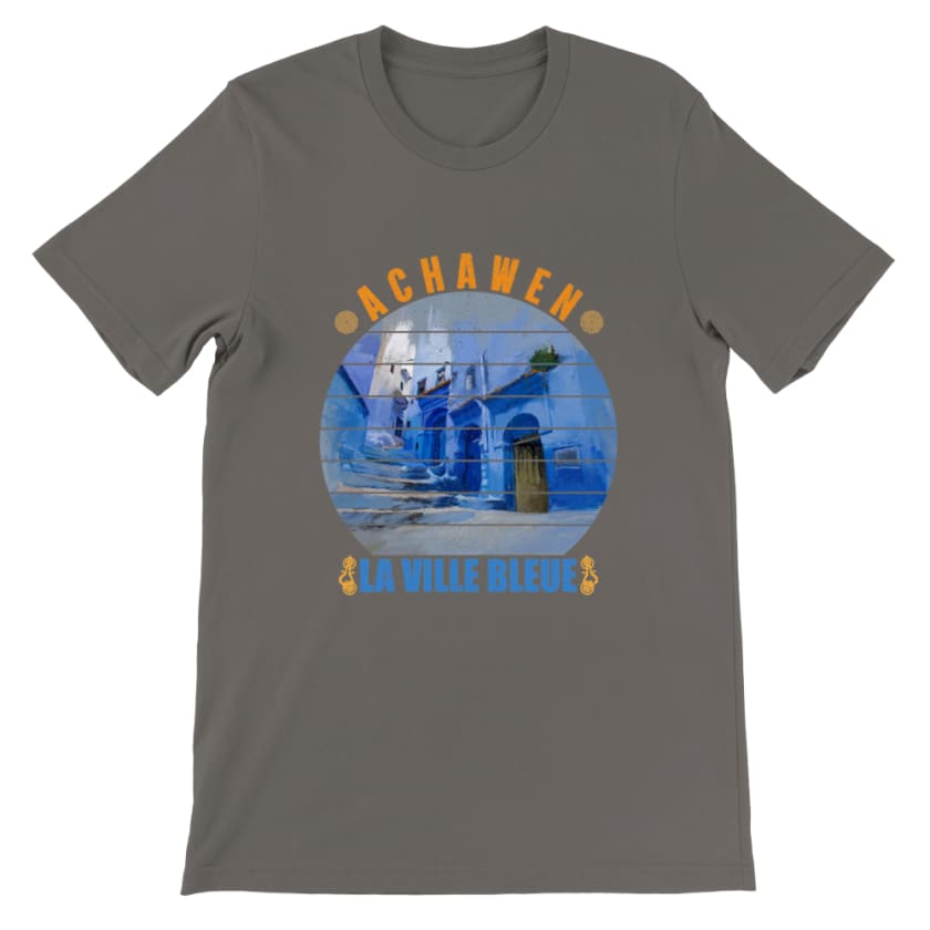 T-shirt Achawen la ville bleue Maroc - Asphalt / S - Print 