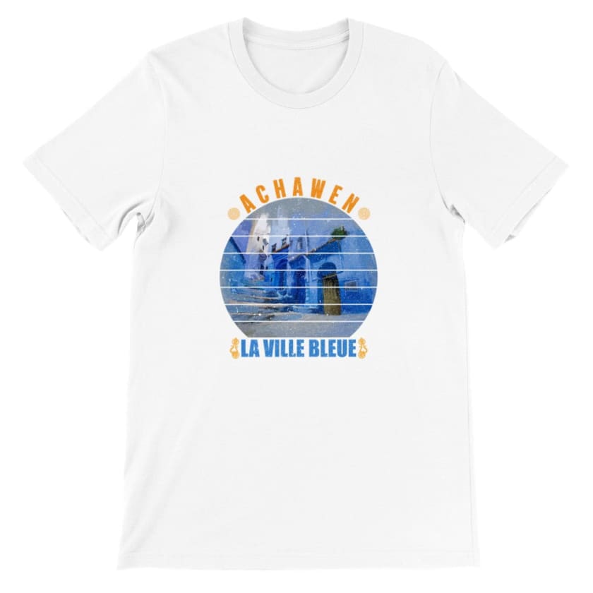 T-shirt Achawen la ville bleue Maroc - White / S - Print 
