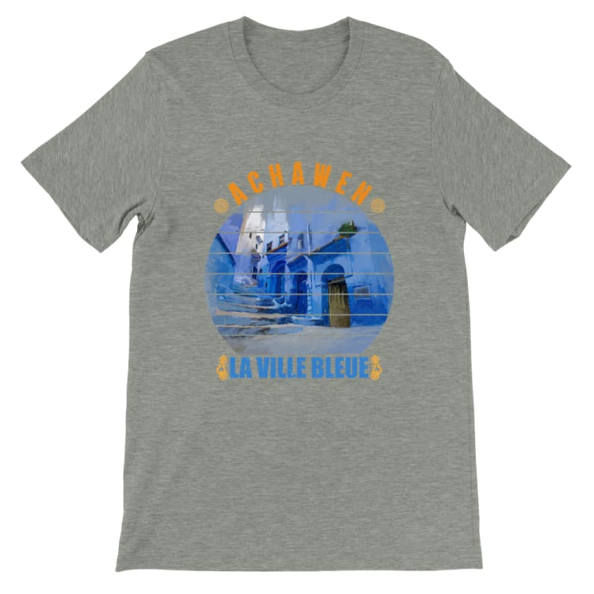 T-shirt Achawen la ville bleue Maroc - Athletic Heather / S 