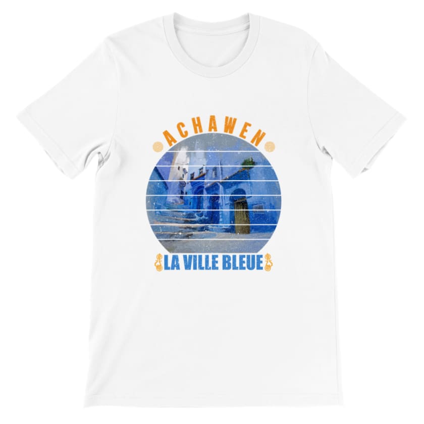 T-shirt Achawen la ville bleue Maroc - White / S - Print 