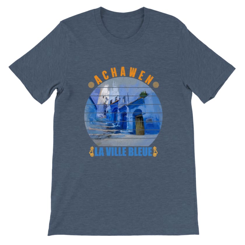 T-shirt Achawen la ville bleue Maroc - Heather Navy / S - 