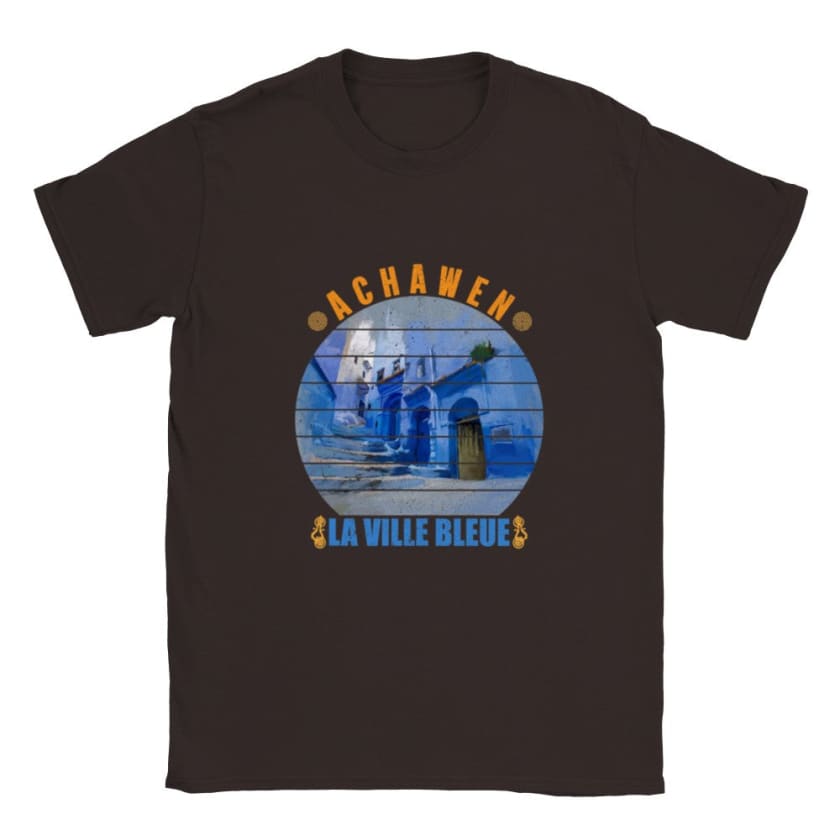 T-shirt Achawen la ville bleue Maroc - Chocolat-noir / S - 