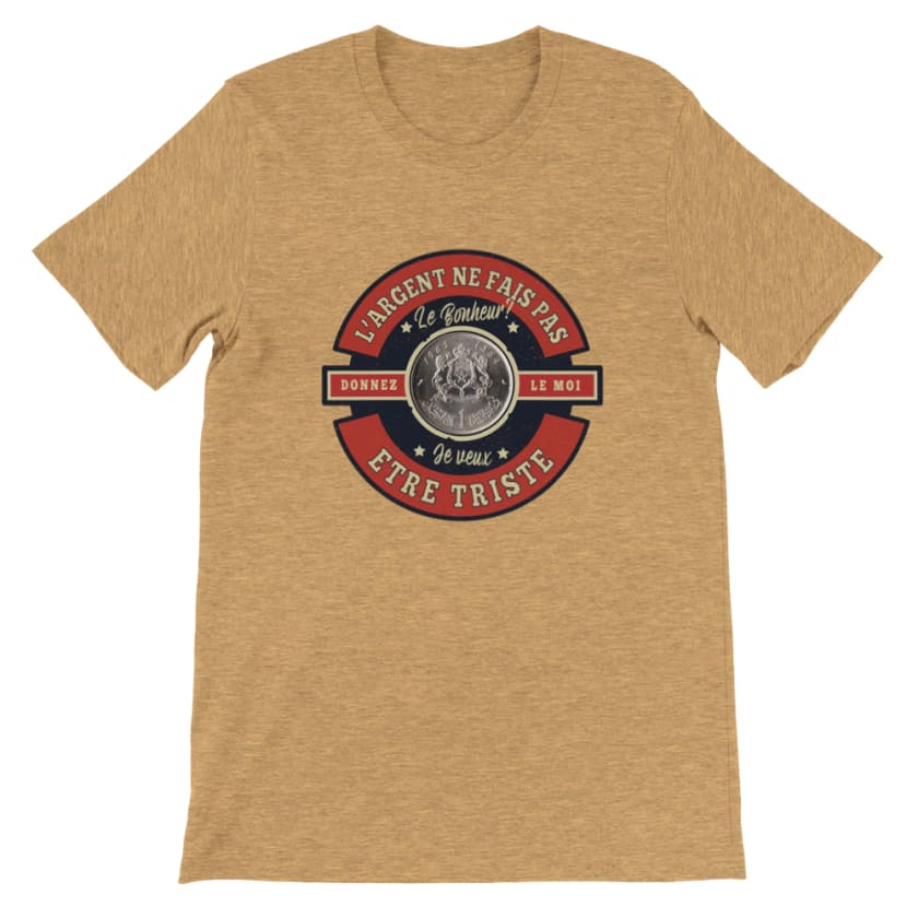 T-shirt Argent Dirham Marocain - Pêche-chiné / S - Print 