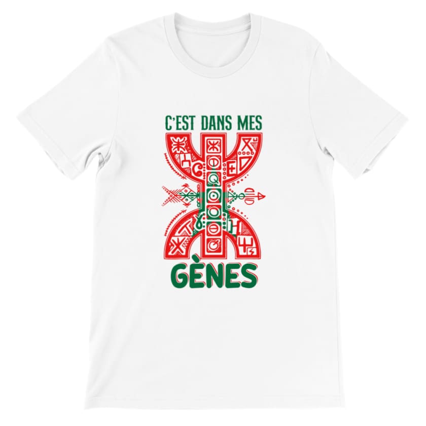 T-shirt Bérbère c’est dans mes gènes - White / S - Print 