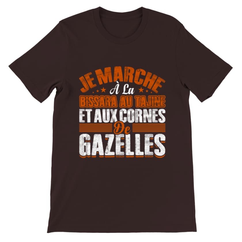 T-shirt Bissara - Brown / S - Print Material