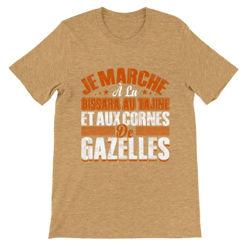 T-shirt Bissara - Heather Peach / S - Print Material