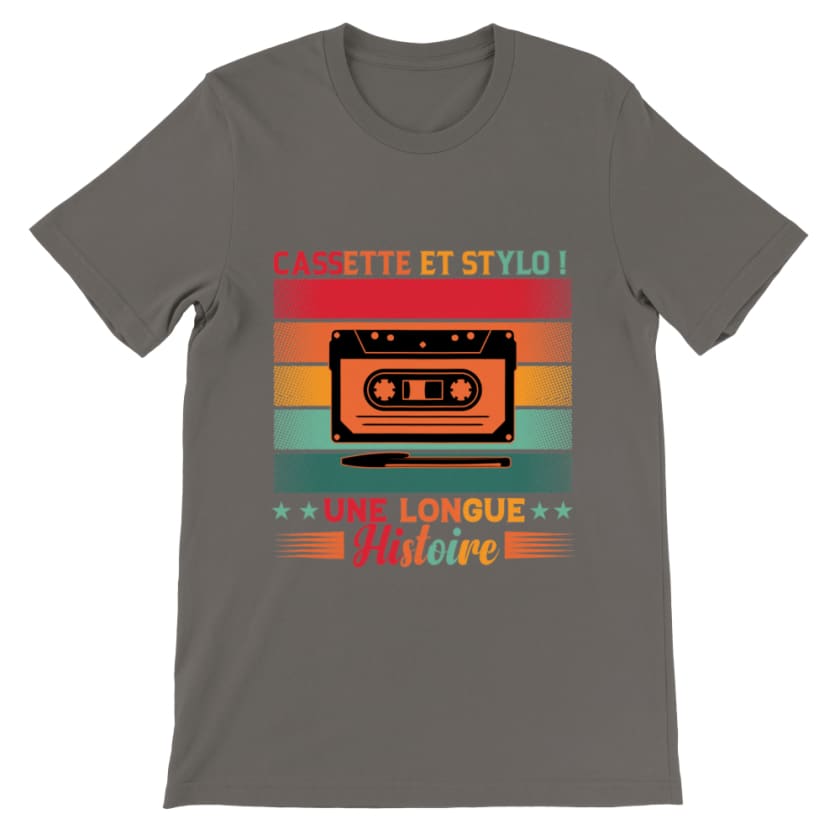T-shirt Cassette et stylo - Asphalt / S - Print Material