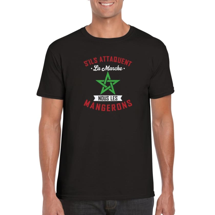 T-shirt citation feu Hassan 2 s’ils attaquent la marche