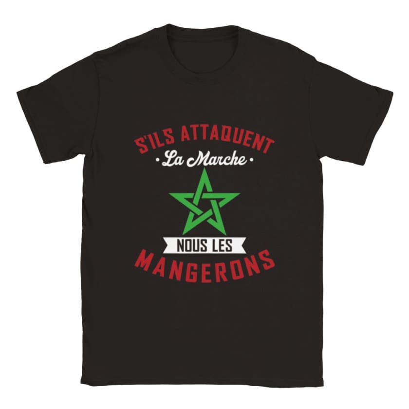 T-shirt citation feu Hassan 2 s’ils attaquent la marche