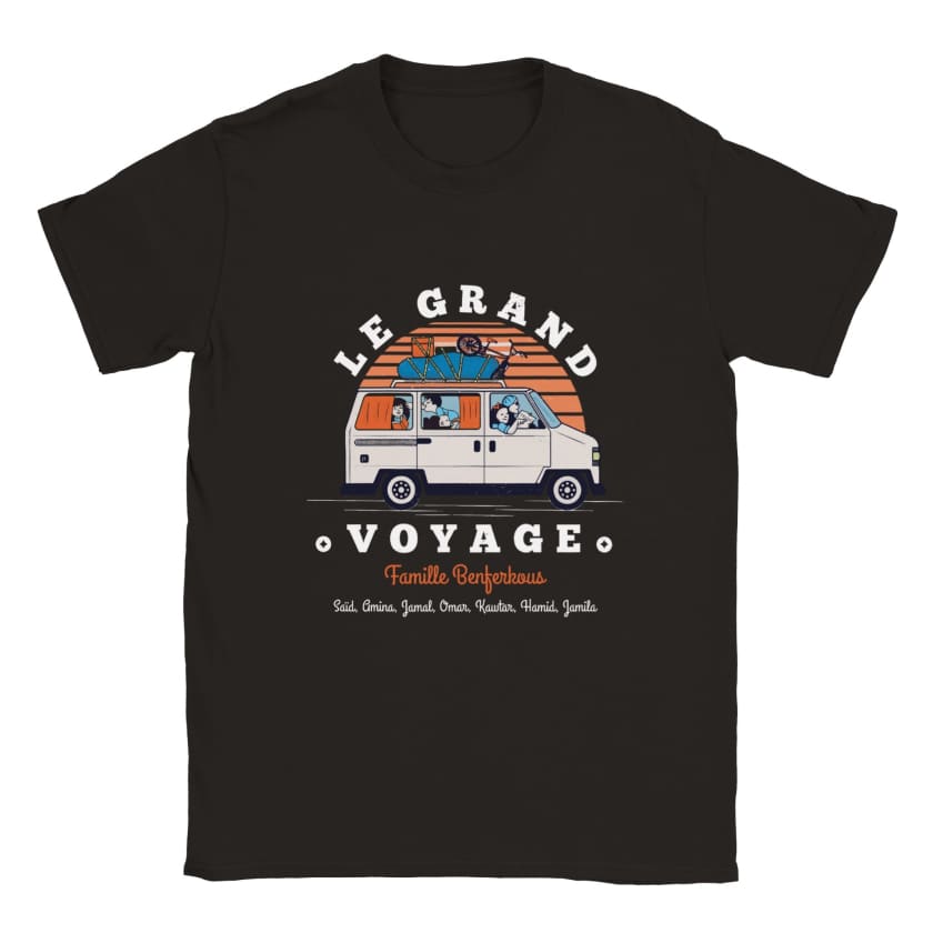 T-shirt Famille Maghrébine en voiture personnalisé voyage au