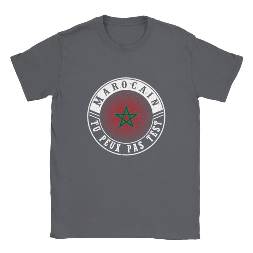 T-shirt Fierté Maroc Marocain tu peux pas test - Charbon / S