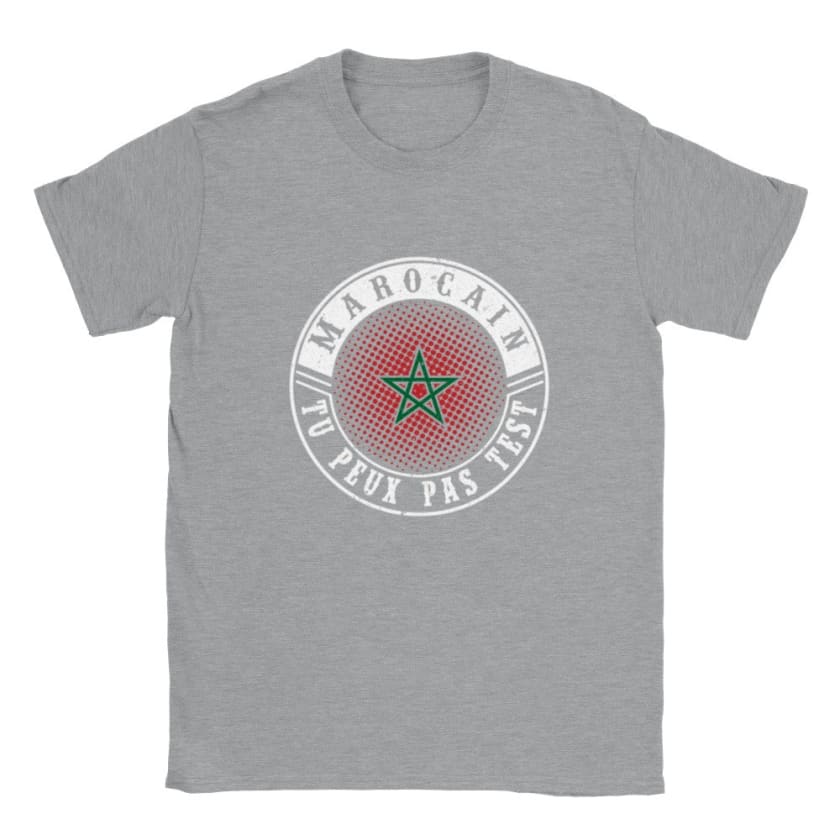 T-shirt Fierté Maroc Marocain tu peux pas test - Gris sports