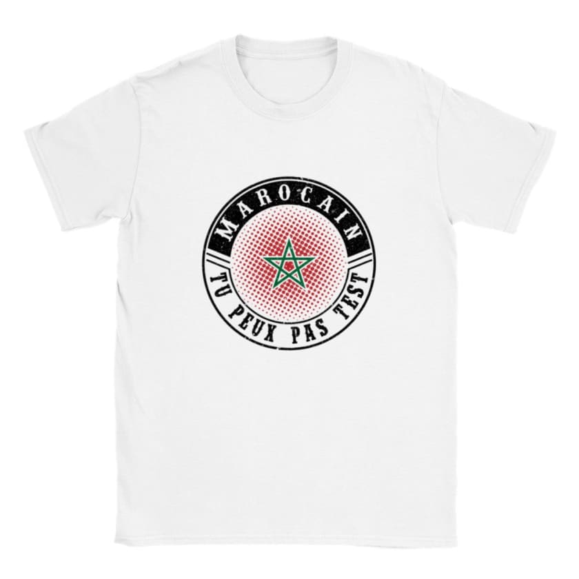 T-shirt Fierté Maroc Marocain tu peux pas test - Blanc / S -