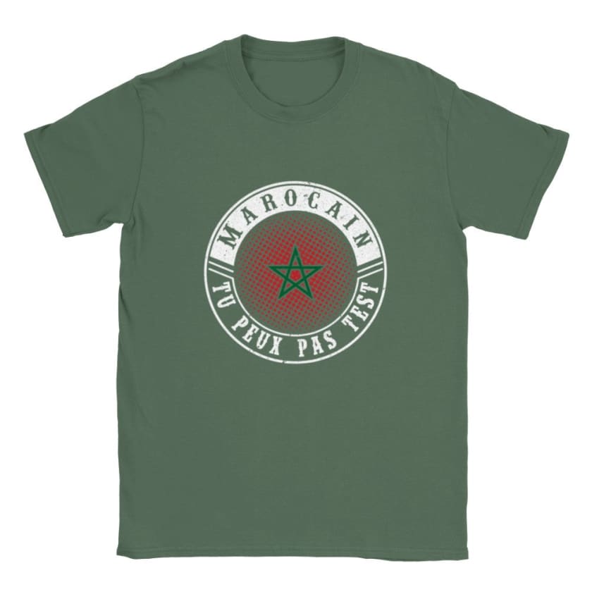 T-shirt Fierté Maroc Marocain tu peux pas test - Vert 
